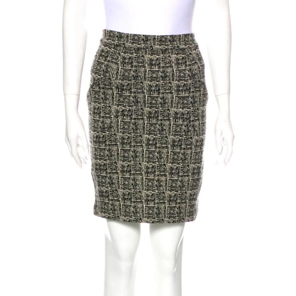 Alexander Wang Black Printed Knee Length Pencil Skirt Size S/4